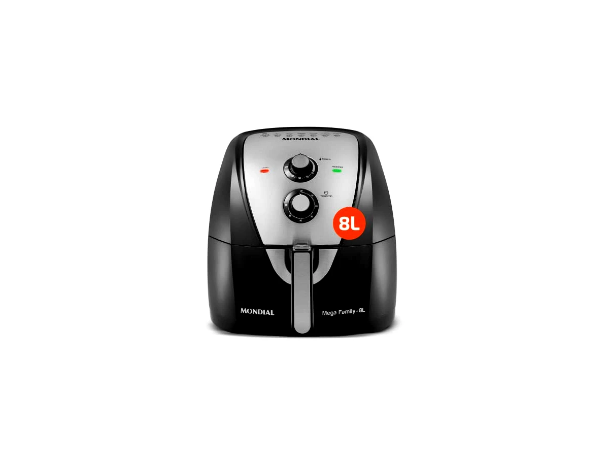 Revisão Fritadeira Elétrica sem Óleo Air Fryer Mondial Mega Family Inox 8L AFN-80-BI: Espaço colossal e força bruta para grandes famílias