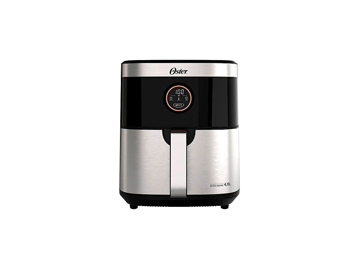 Revisão Oster Black Inox 4,8L (OFRT660): elegância minimalista e desidratação em baixa temperatura