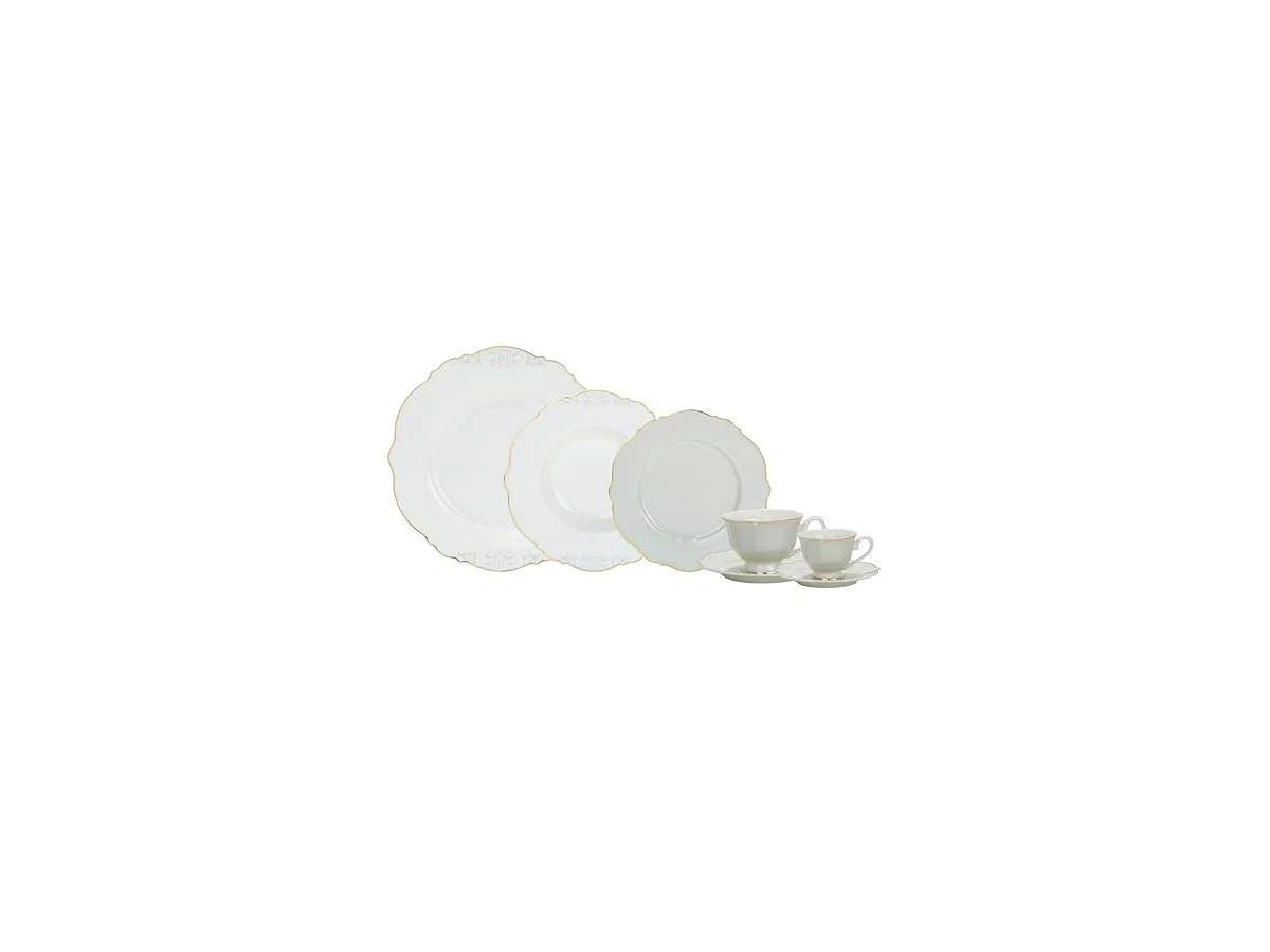 Revisão Aparelho de Jantar com Filado Dourado - New Bone China - 42 Peças - L Hermitage: o luxo da porcelana fina para ocasiões especiais