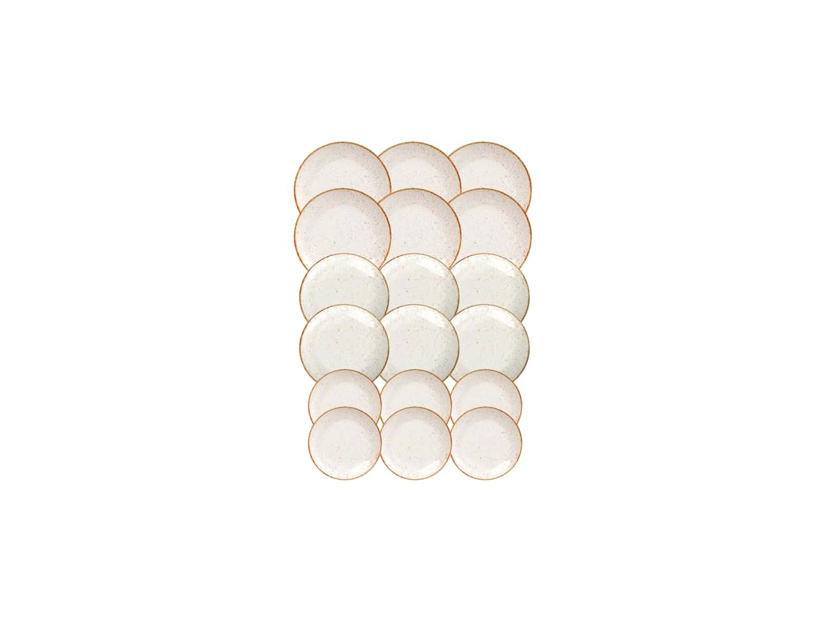 Revisão Aparelho de Jantar Jogo de Pratos Rasos, Fundos e Sobremesa Barô by Tramontina Rústico Marrom Porcelana Decorada 18 Peças: utilidade máxima sem peças desnecessárias