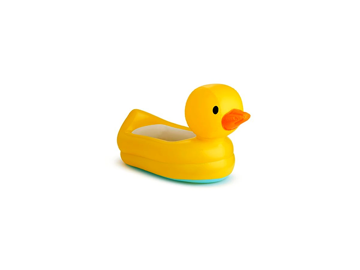 Revisão Banheira Inflável Munchkin Pato White Hot (Ref. 011054): a melhor opção lúdica para viagens e transição
