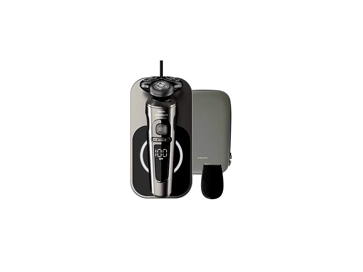 Revisão Philips Norelco Shaver 9000 Prestige SP9860/86 with Qi-Charging Pad: luxo e conforto rotativo para peles sensíveis