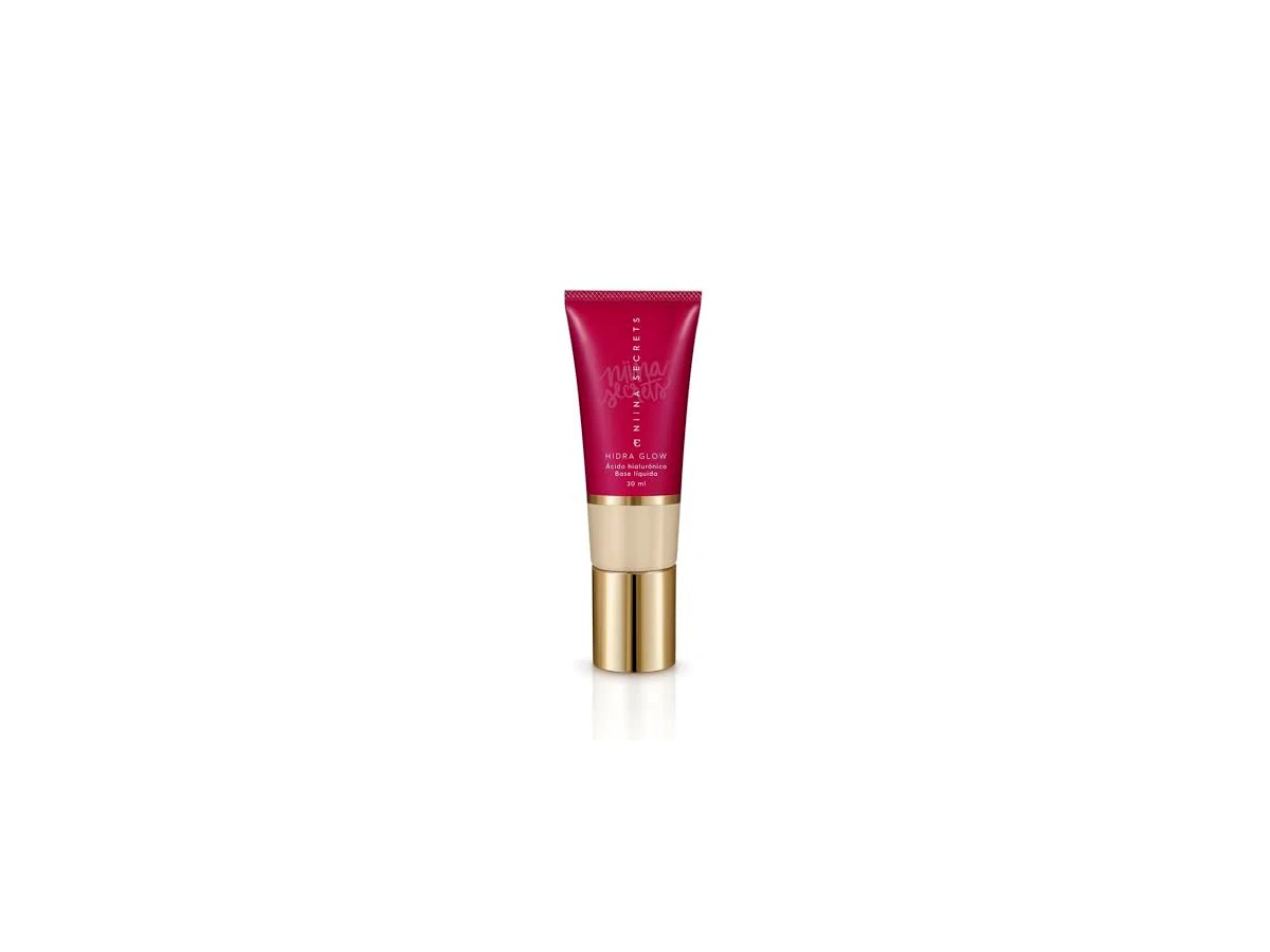 Revisão Base Líquida Eudora Niina Secrets Hidra Glow com Duplo Ácido Hialurônico e Extrato de Rosas: viço saudável e hidratação para peles secas