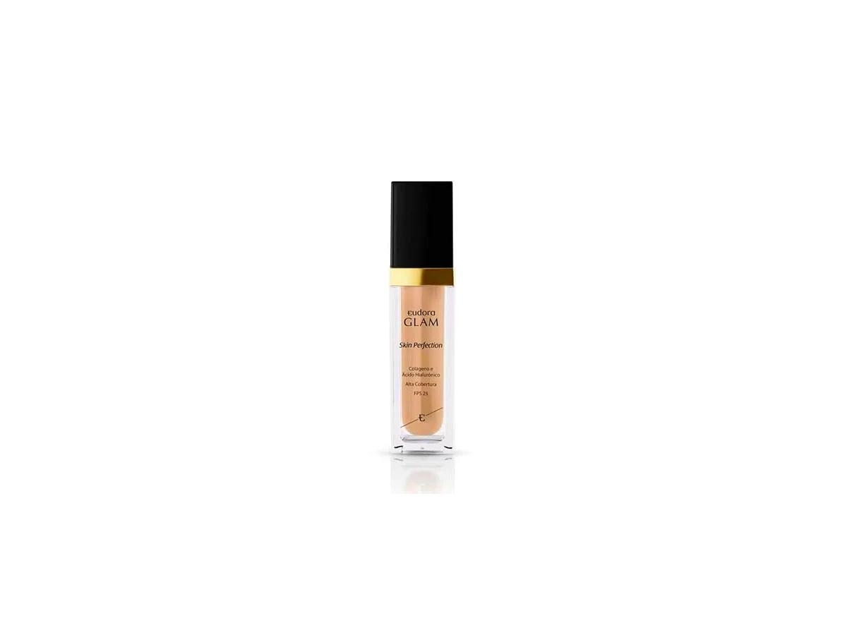Revisão Base Líquida Eudora Glam Skin Perfection FPS 25 Cor 00 30ml: alta performance com foco em tratamento antissinais