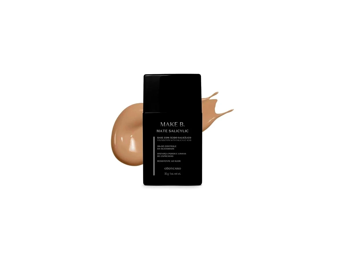 Revisão Base Líquida Protetora Make B. Mate Salicylic FPS 45: a maquiagem nacional definitiva para tratar e disfarçar a acne
