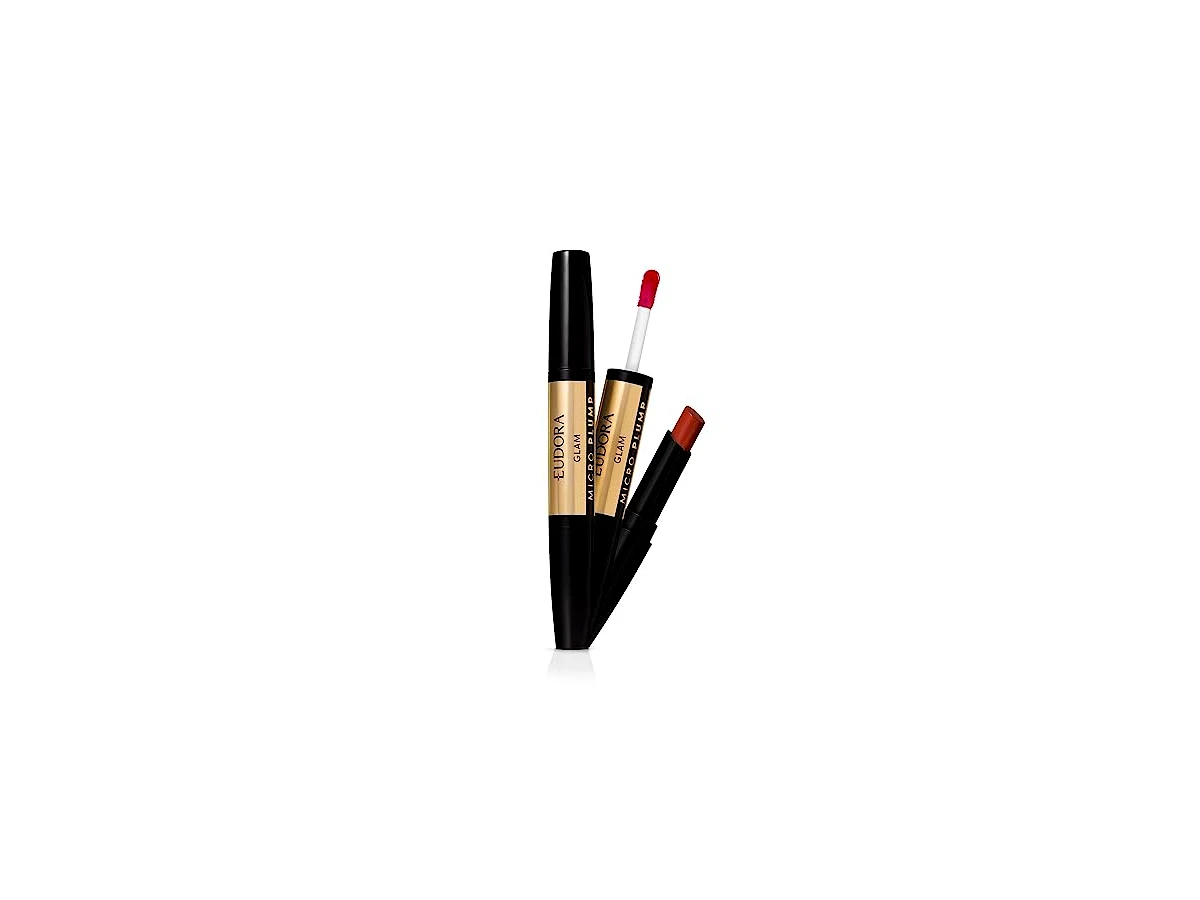 Revisão Batom Duo Glam Micro Plump Eudora: versatilidade 2 em 1 com efeito imediato de volume