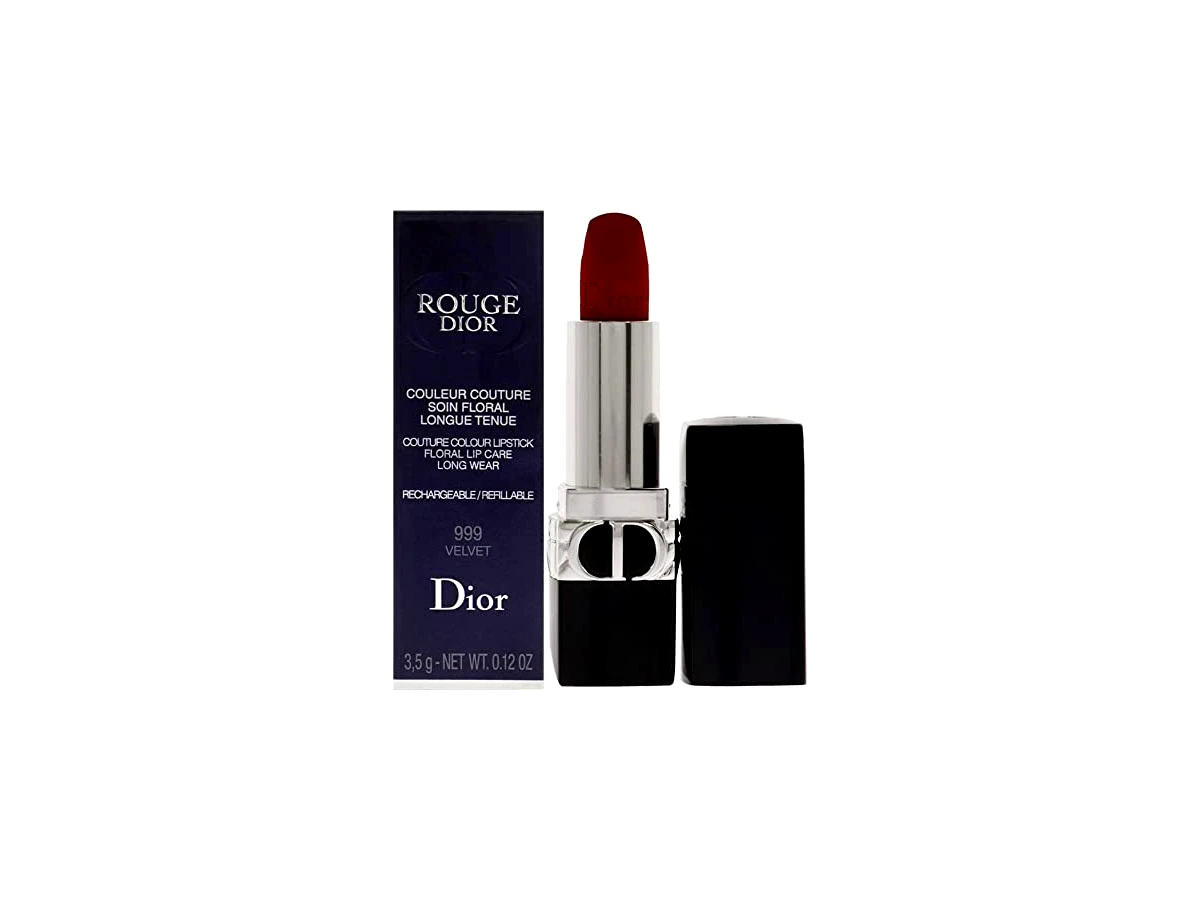 Revisão Dior Rouge Dior Refillable Lipstick - Tonalidade 999 Velvet Finish: o requinte do matte luminoso e sustentável