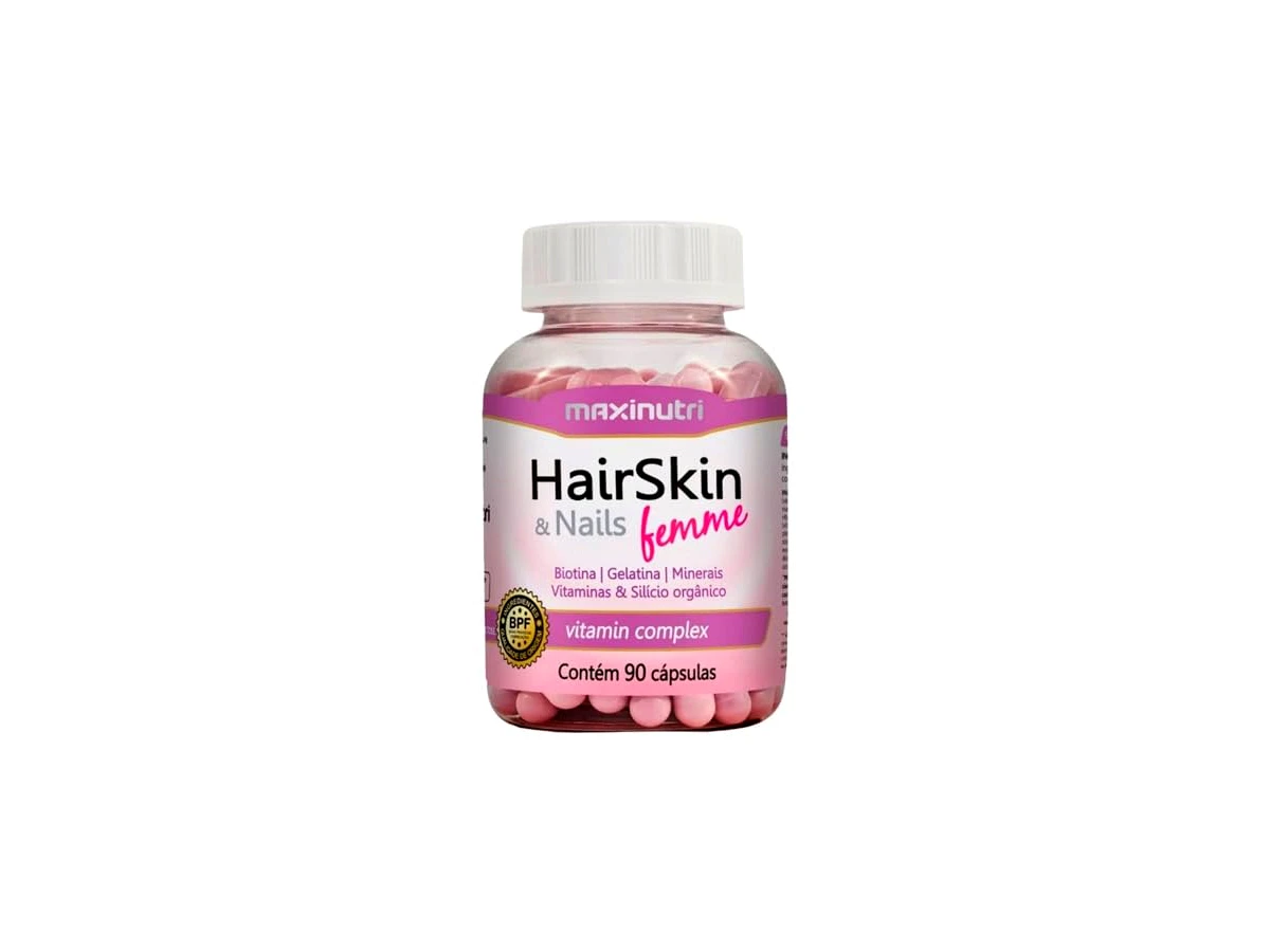 Revisão Maxinutri Hair Skin & Nails Femme - Suplemento Vitamínico com Biotina 90 Cápsulas: um complexo abrangente, mas com dosagem modesta de biotina