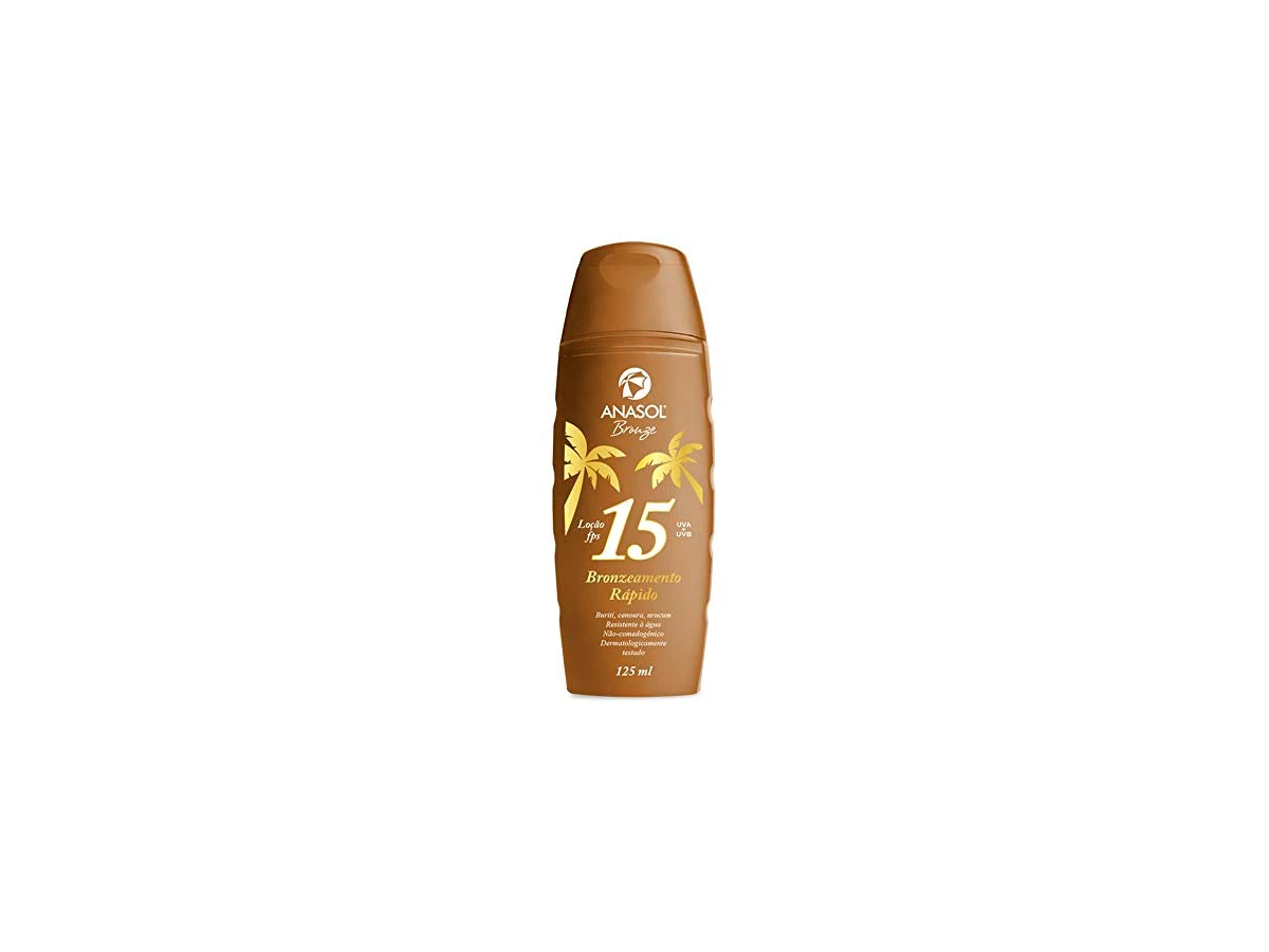 Revisão Loção Bronzeadora Anasol FPS 15 com Manteiga de Cacau, Cenoura e Urucum 125ml: o conforto do toque seco para quem prefere a cadeira de praia ao mar