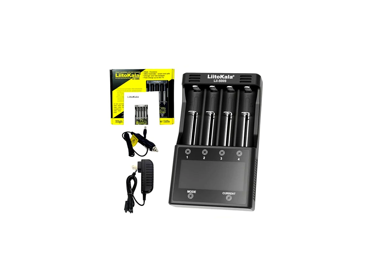 Revisão LiitoKala Carregador De Bateria Lii-500S 18650 Com Tela Lcd Universal Inteligente Para Baterias Recarregáveis 26650 21700 Aa Aaa Botão Toque Teste: o melhor analisador de lítio para projetos e lanternas