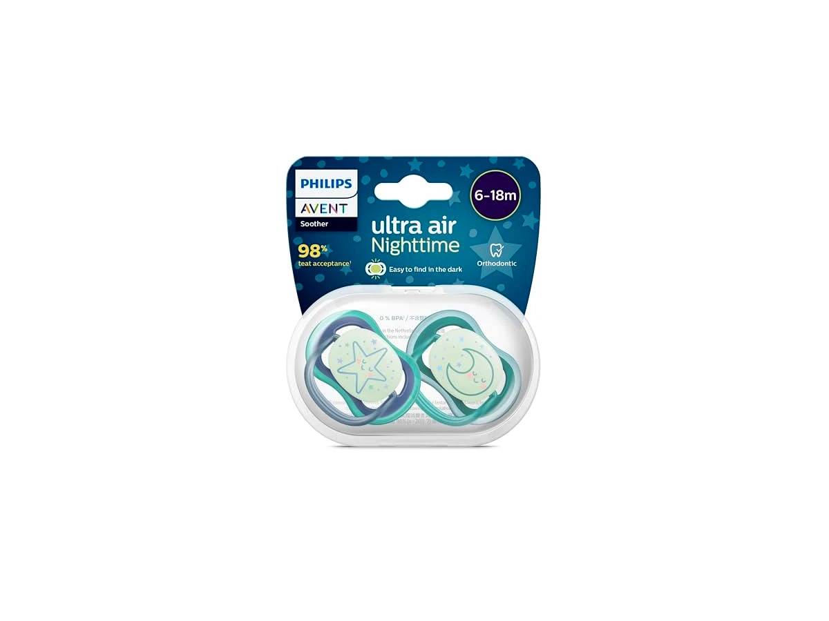Chupeta Philips Avent Ultra Air Night Brilha no Escuro Embalagem Dupla (6-18 Meses) - SCF376/22