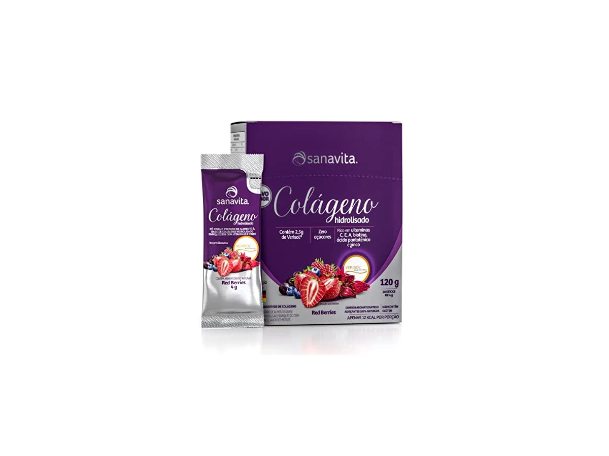 Revisão Colágeno Ácido Hialurônico + Verisol Sanavita Sabor Frutas Vermelhas 300g: o melhor equilíbrio entre eficácia clínica e custo diário