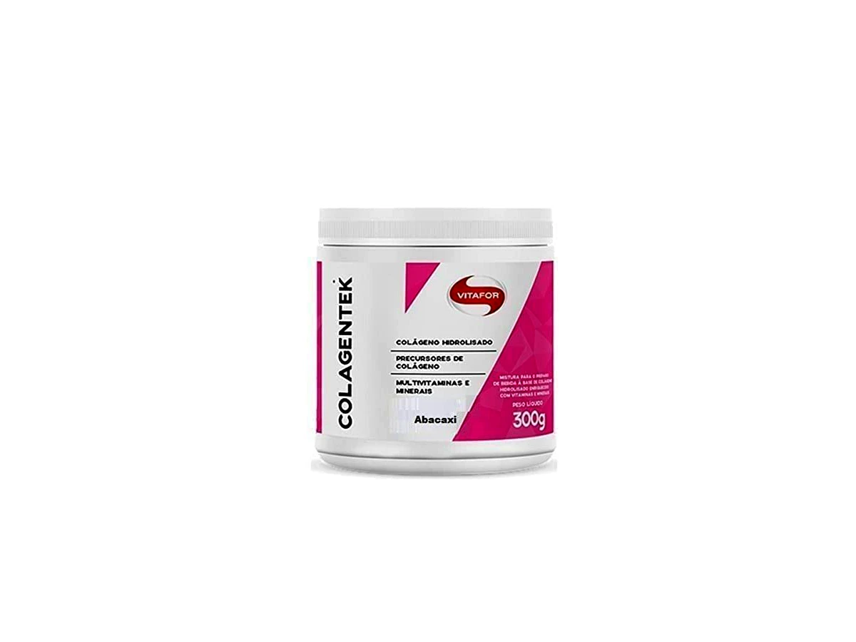 Revisão Colagentek Verisol com Ácido Hialurônico e Vitaminas Sabor Abacaxi 300g - Vitafor: excelente para articulações, mas cuidado com o rótulo