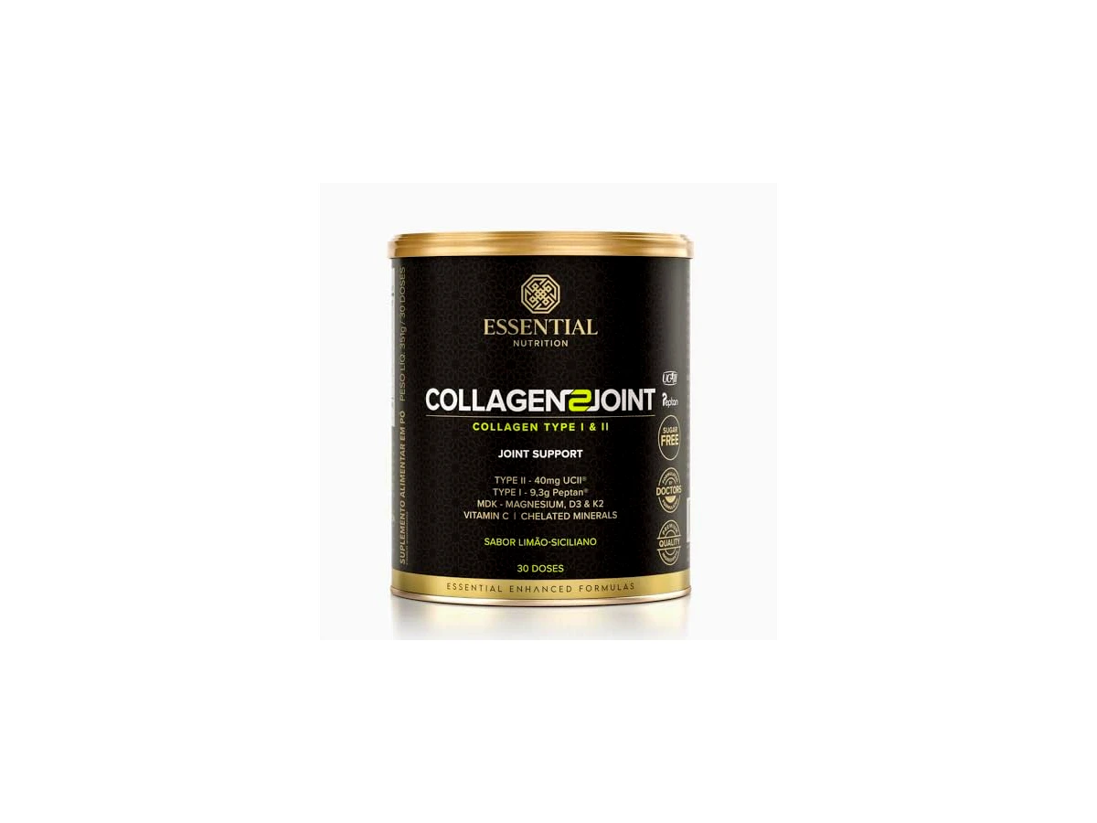 Revisão Collagen Joint Sabor Limão Siciliano 450g - Essential Nutrition: a melhor combinação premium de UC-II e Peptan para os joelhos