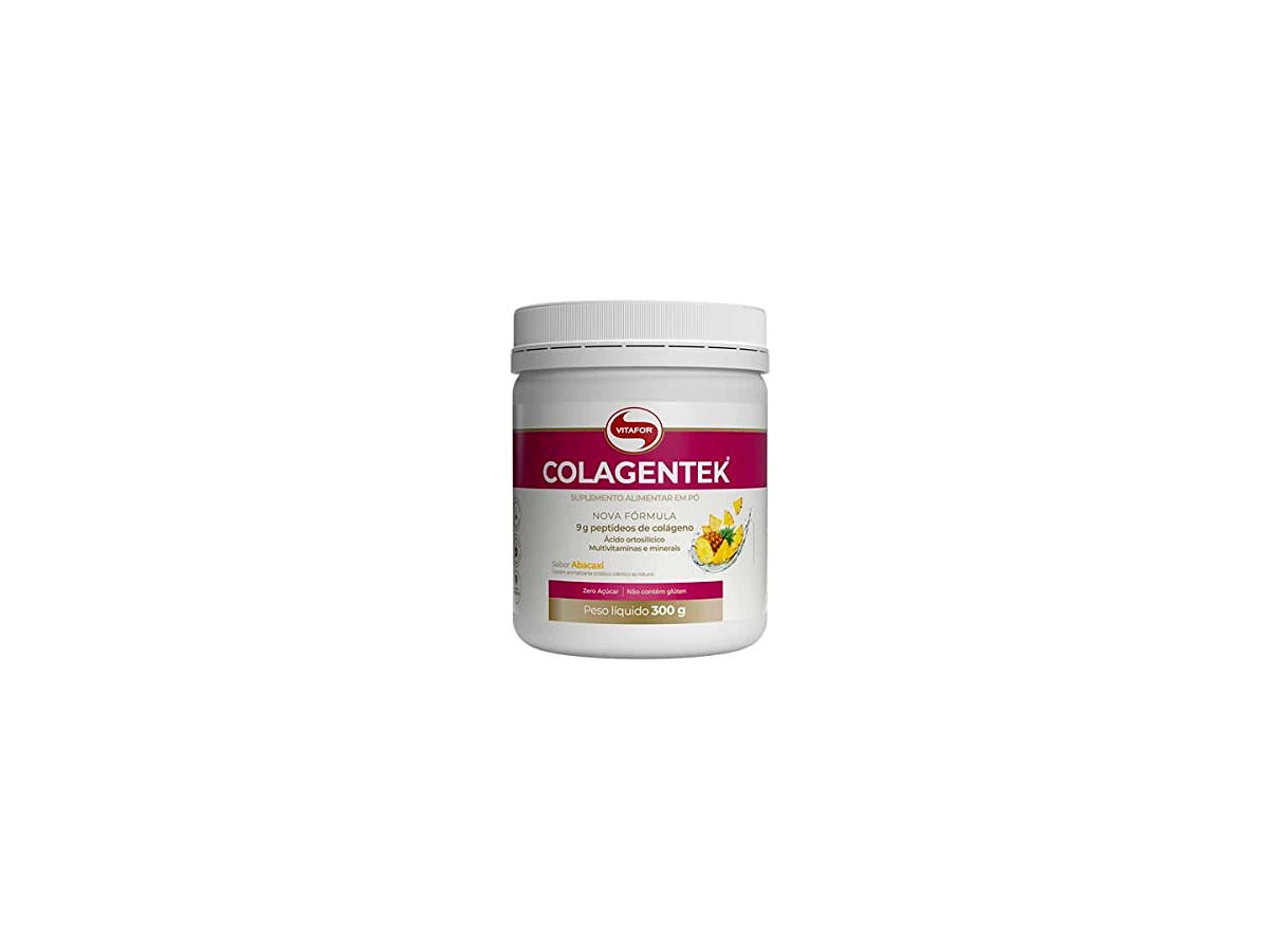 Revisão Colagentek Peptídeos de Colágeno Sabor Abacaxi Pote 300g - Vitafor: Suporte vitamínico geral com excelente custo-benefício