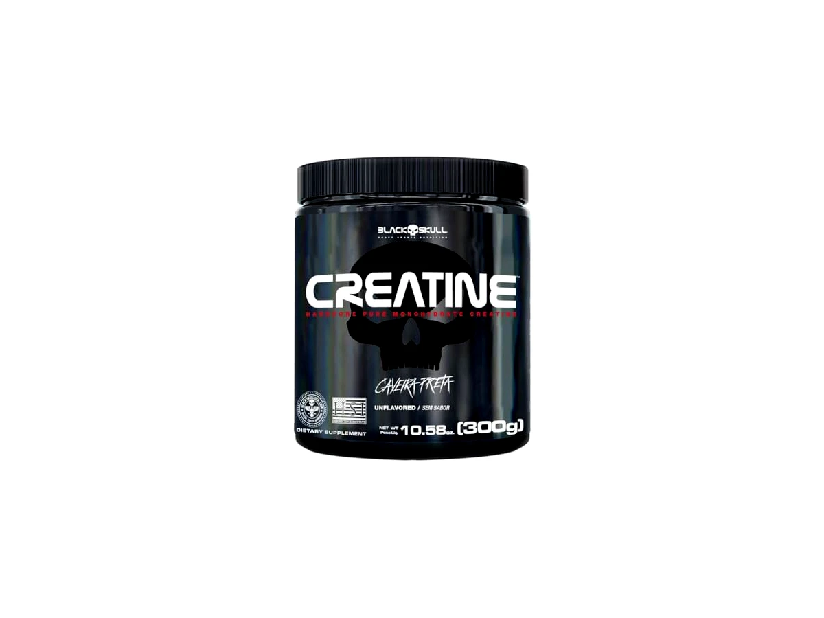 Revisão Creatina Monohidratada 100% Pura Caveira Preta Series - Black Skull (300g): a escolha certa para evitar pó empedrado