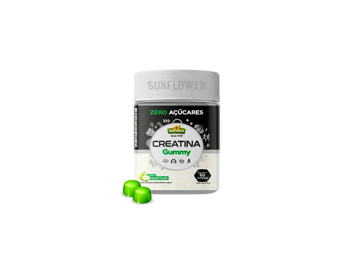 Revisão Creatina Gummy Sabor Maçã Verde 60 Gomas - Sunflower: o melhor custo-benefício para manter o consumo diário