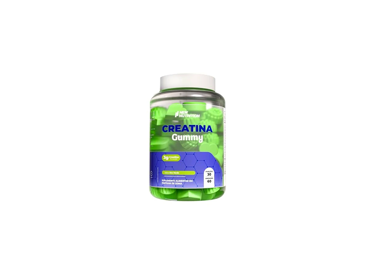 Revisão Creatina Gummy Sabor Uva Verde 60 Gomas - NewNutrition: a goma mais resistente para carregar na mochila