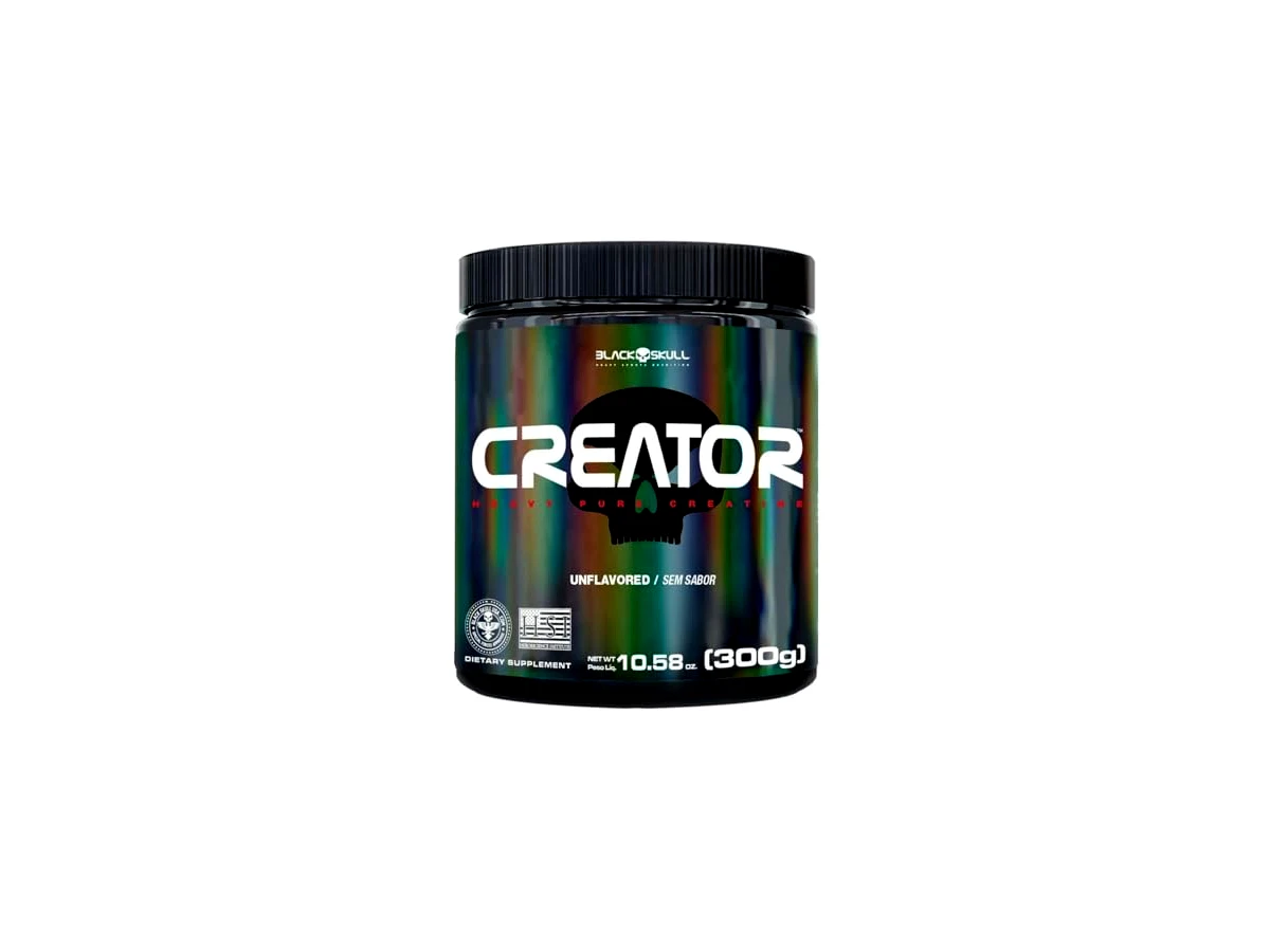 Revisão Creatina Black Skull Creator Caveira Preta Series Pote - 300g: a solução definitiva para o incômodo do pó no fundo do copo