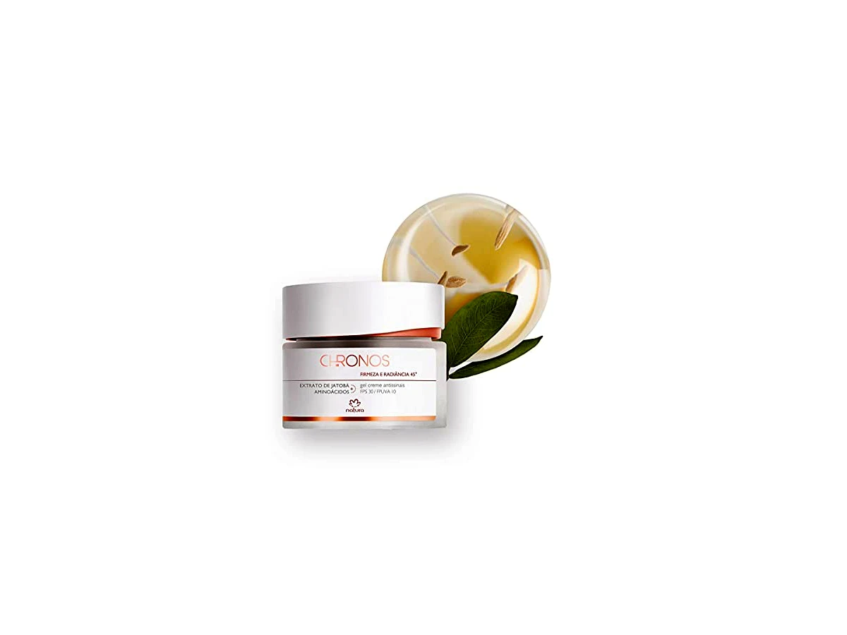 Revisão Natura Chronos Gel Creme Antissinais 45+ Firmeza e Radiância FPS 30 Dia 40g: rotina matinal otimizada para pele na menopausa