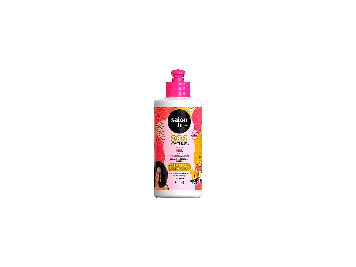 Revisão Creme para Pentear Salon Line S.O.S Cachos Mel Cachos Intensos Frizz Controlado 300ml: memorização duradoura para fios porosos