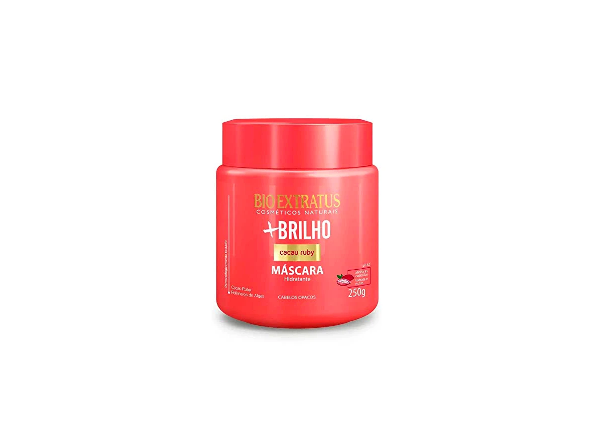 Revisão Máscara Hidratante Bio Extratus +Brilho Cacau Ruby e Polímeros de Algas 250g: efeito de seda líquida para combater a opacidade