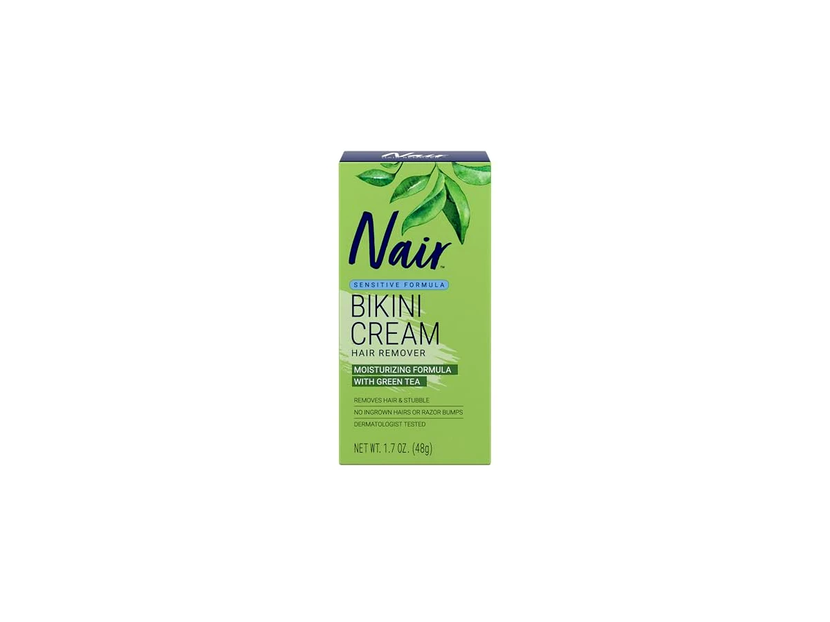 Revisão Nair Hair Remover Bikini Cream Sensitive Formula with Green Tea 48g: o melhor escudo contra a foliculite na virilha