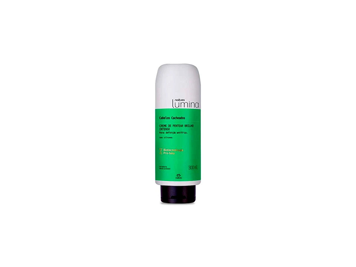 Revisão Natura Lumina Creme de Pentear Brilho Intenso para Cabelos Cacheados 300ml: alta tecnologia antifrizz e efeito memória sem resíduos