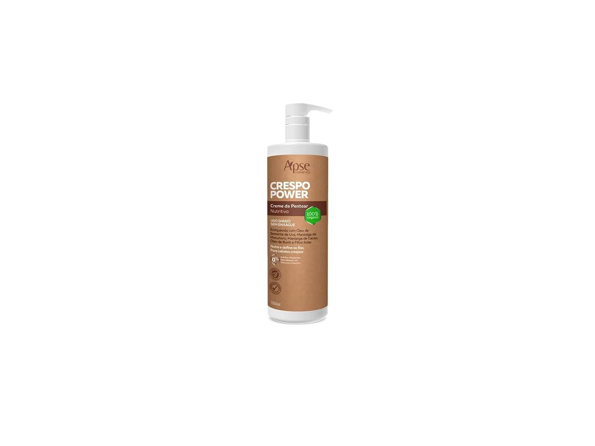 Revisão Creme de Pentear Apse Cosmetics Crespo Power 1000g: Custo-benefício imbatível para nutrição pesada de fios porosos