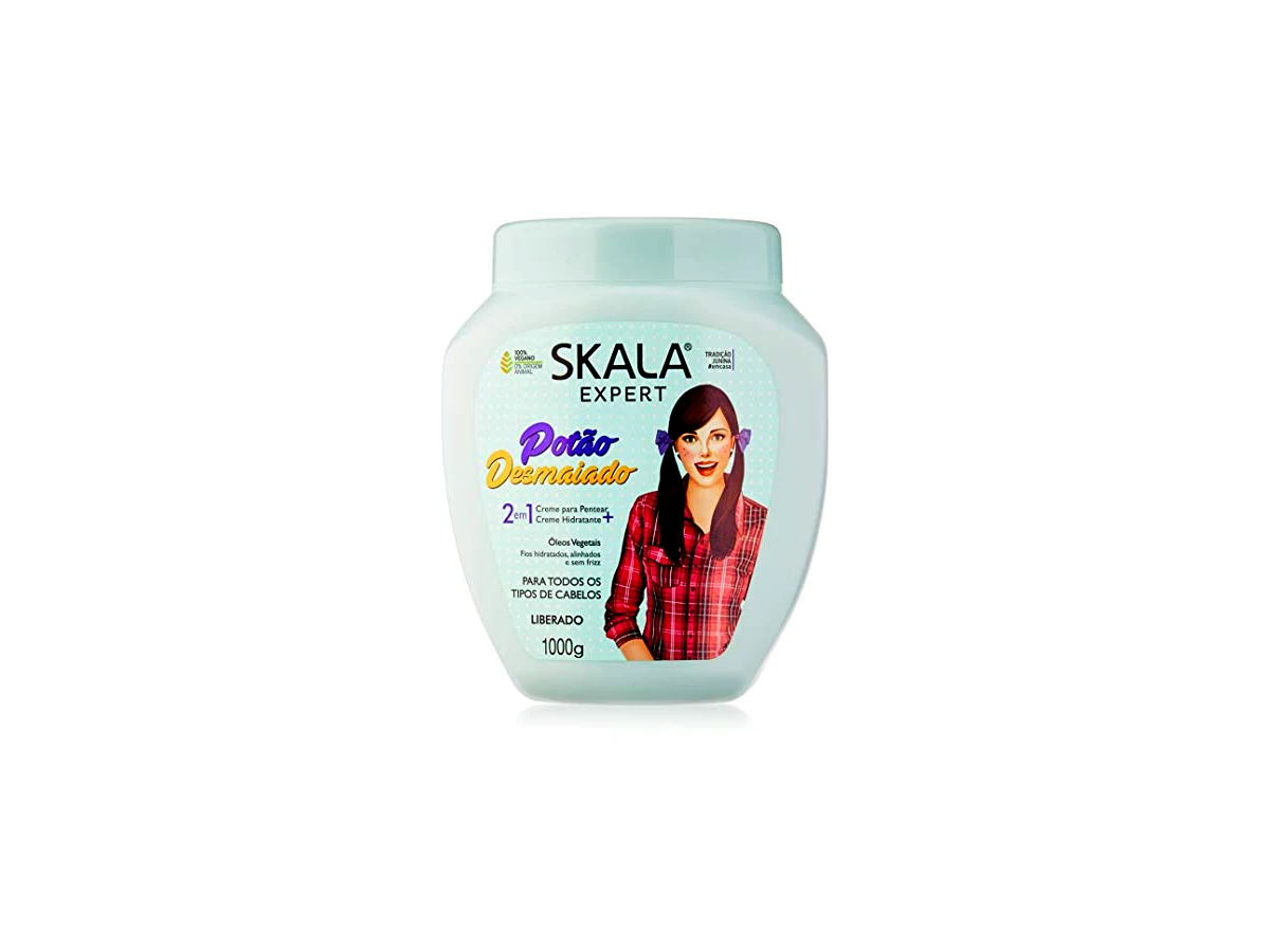 Revisão Creme de Tratamento 2 em 1 Skala Expert Potão Desmaiado 1000g: o fim do frizz para quem quer fios alinhados e sem volume