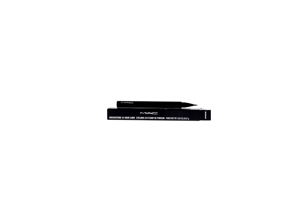 Revisão MAC Cosmetics Brushstroke 24-Hour Liner - Brushblack: alta resistência ao suor com remoção descomplicada