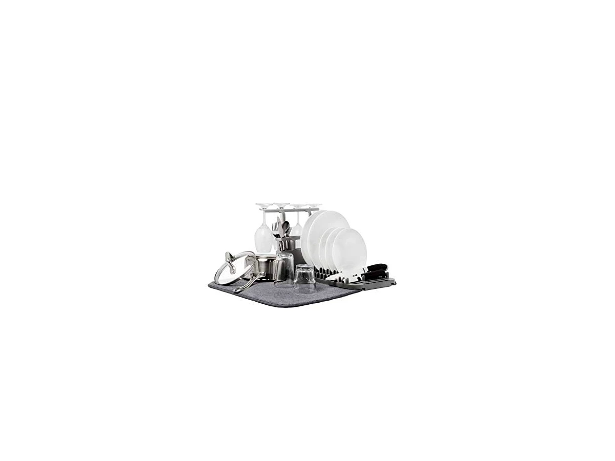 Revisão Escorredor de Louça com Tapete Dobrável Umbra UDry Cinza (Ref. 1004172-149): a melhor solução para esconder a bagunça na gaveta