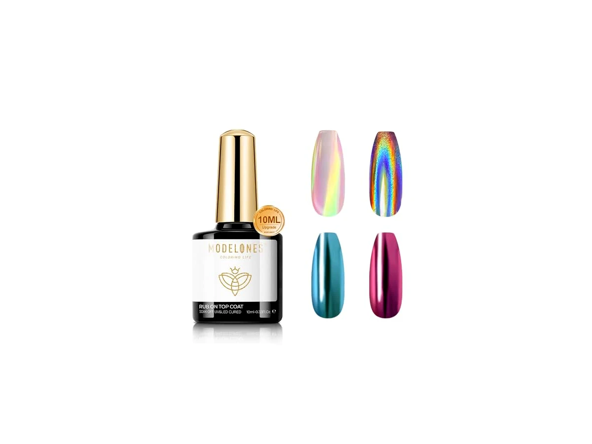 Revisão Modelones Mirror Shiny Top Coat for Chrome Nail Powder – No Wipe, Long-Lasting Soak Off Gel: O finalizador definitivo para unhas espelhadas