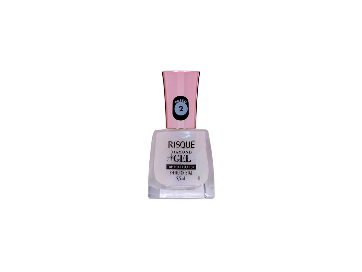 Revisão Risqué Top Coat Fixador Efeito Cristal Diamond Gel 9,5ml: brilho furta-cor sem complicação e sem cabine
