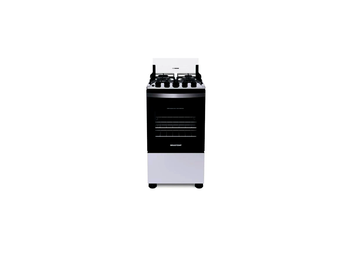 Revisão Fogão Brastemp 4 Bocas Branco com Duas Prateleiras com Alturas Ajustáveis - BFO4NBB Bivolt: a robustez clássica do inox para quem usa muito o forno