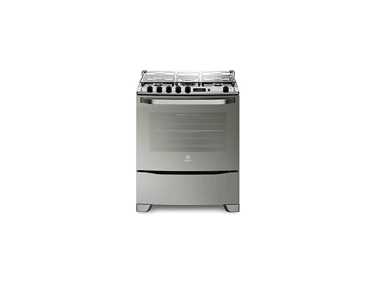 Revisão Fogão de Piso 5 Bocas Electrolux 76GSR Prata com Grill Elétrico e Timer Digital: sofisticação espelhada e precisão no tempo de forno