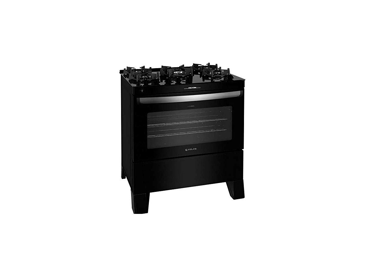Revisão Fogão 5 Bocas Atlas Agile Glass com Mesa de Vidro e Trempes de Ferro Fundido - Preto: O básico muito bem-feito para o seu bolso
