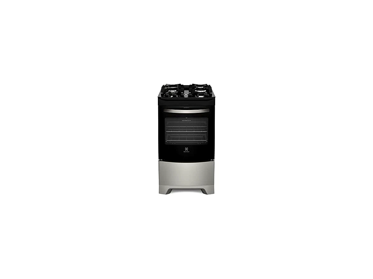 Revisão Fogão 4 Bocas Electrolux 52LSV Prata com Mesa de Vidro e Acendimento Automático: forno gigante em tamanho compacto e limpeza sem estresse