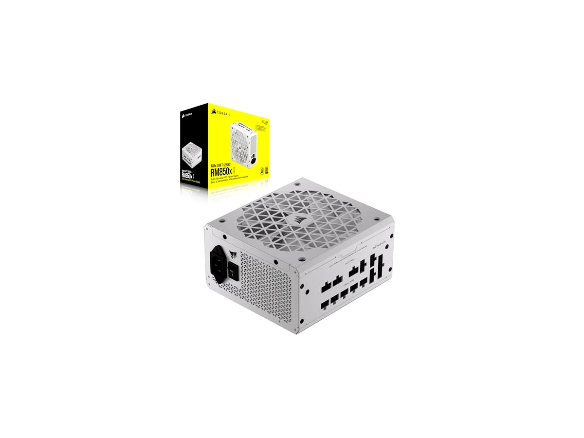 Revisão CORSAIR RM850x Shift Fonte de alimentação ATX totalmente modular - 80 Plus Gold - ATX 3.1 - PCIe 5.1 - Zero RPM - Interface lateral modular - Branco: a revolução do cable management que exige espaço