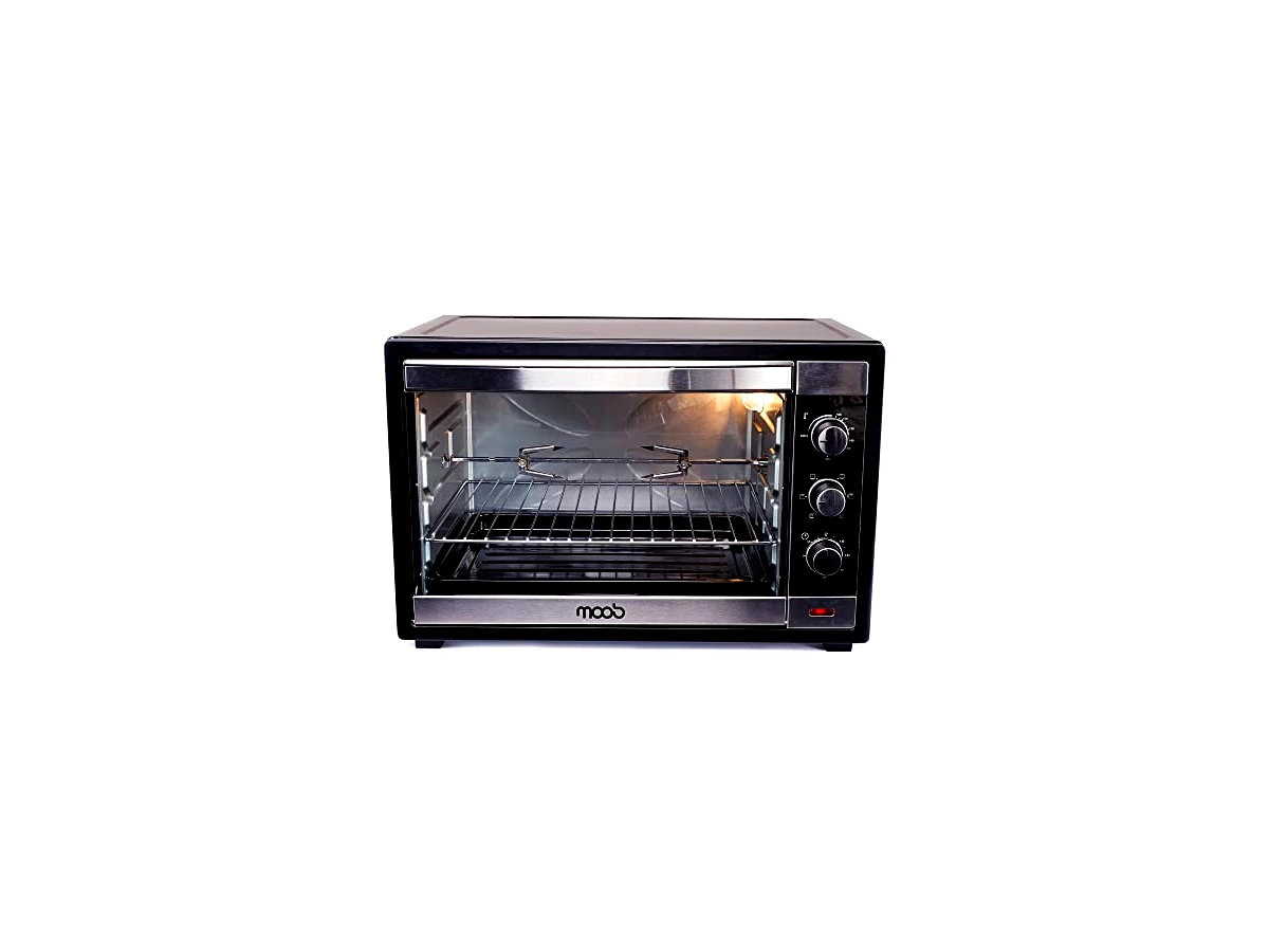 Revisão Forno Elétrico de Bancada Moob 60 Litros com Espeto Giratório Preto: excelente versatilidade interna para carnes e assados
