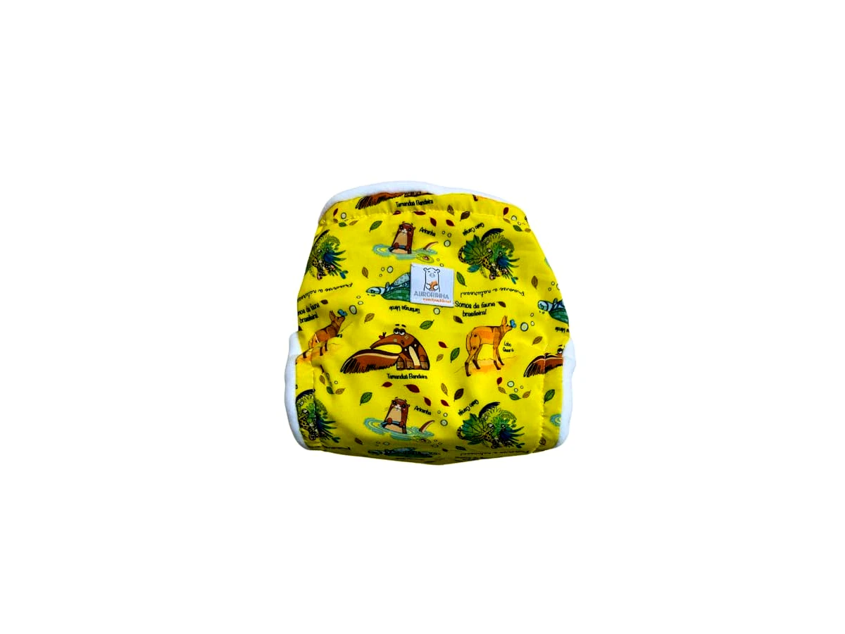 Fralda Ecológica AURORINHA SUSTENTÁVEL Pocket Animais Turminha Tamanho Único 4kg/18kg