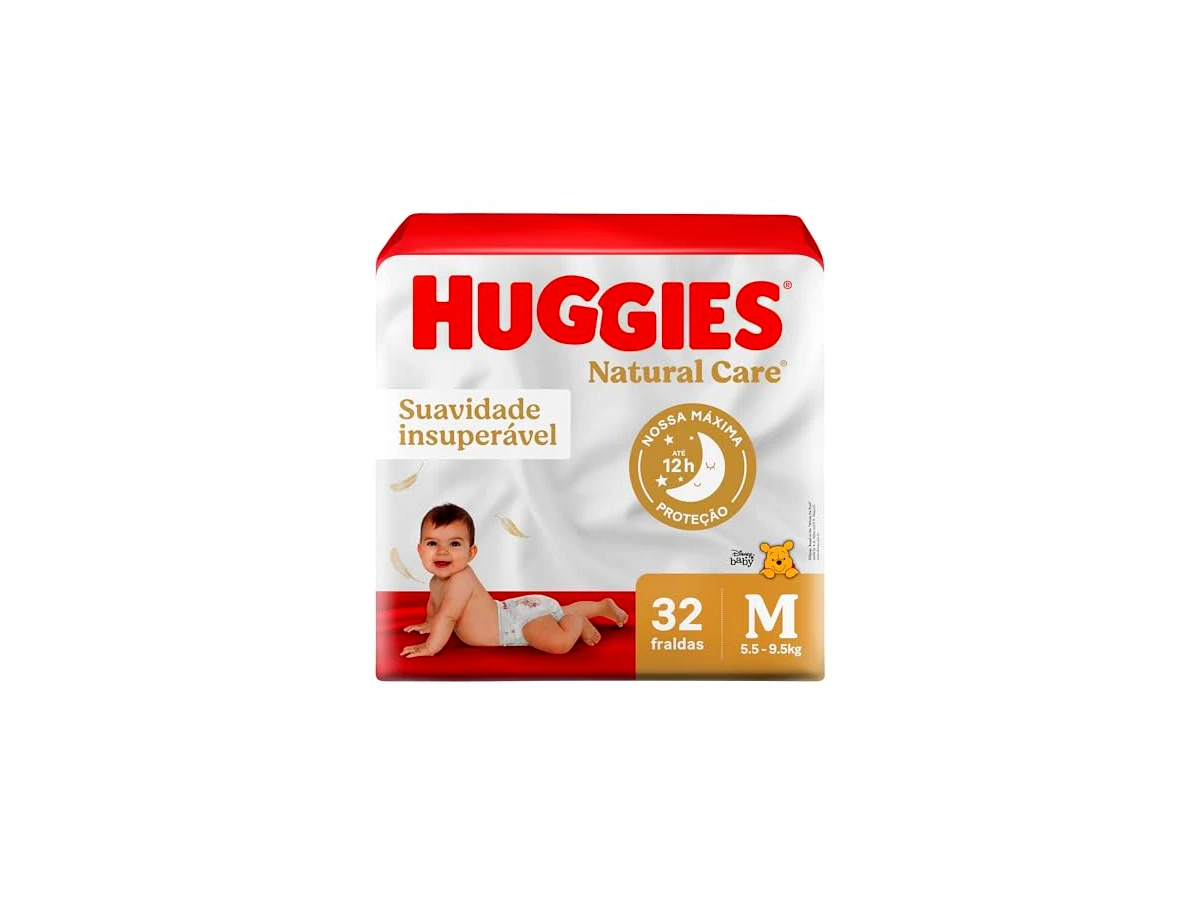Fralda Infantil Huggies Natural Care Tamanho M (Pacote Mega)