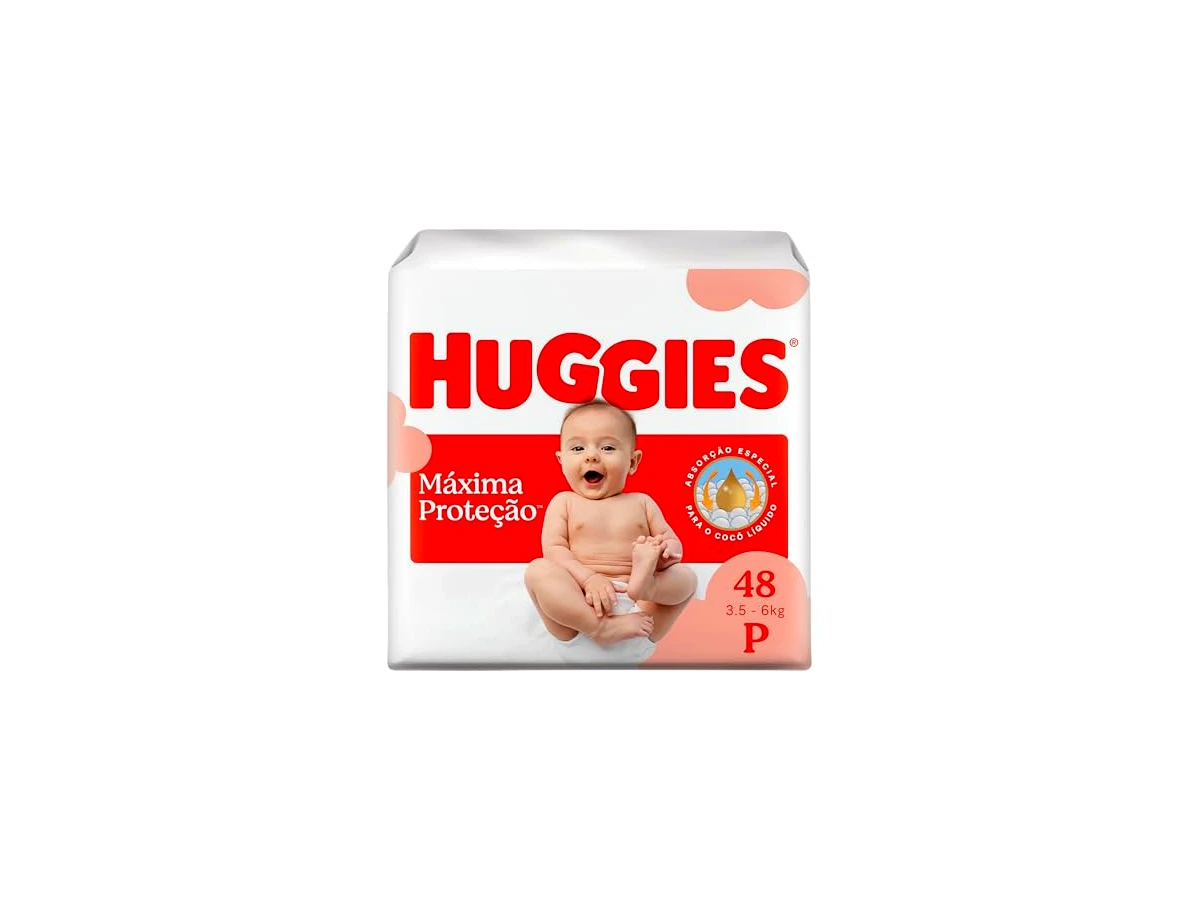 Fralda Infantil Huggies Proteção Dia e Noite Tamanho P (Pacote Mega)