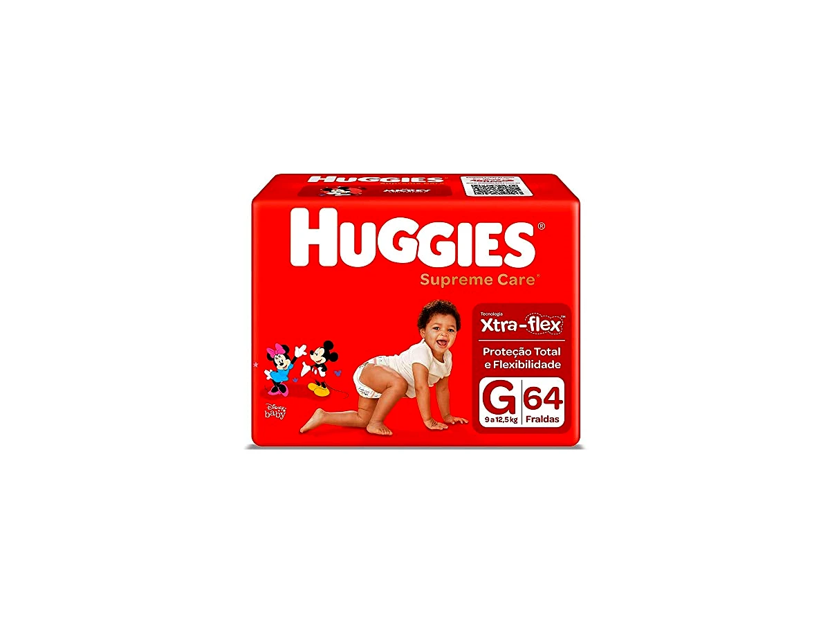 Fralda Infantil Huggies Supreme Care com Tecnologia Xtra-Flex Fita Tamanho G (Pacote Hiper)