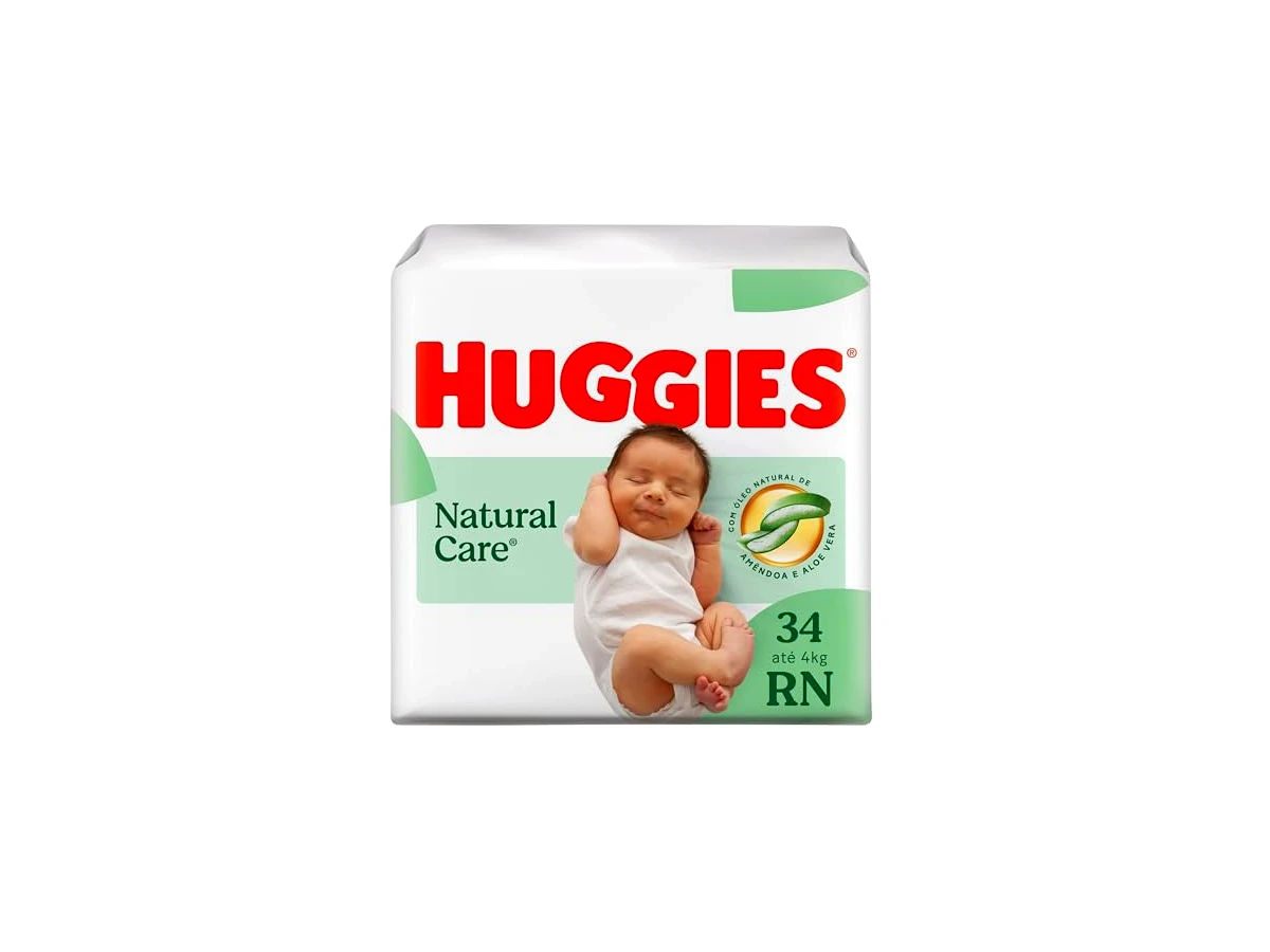 Fralda Huggies Natural Care Recém-Nascido (RN) - Pacote com 34 Unidades