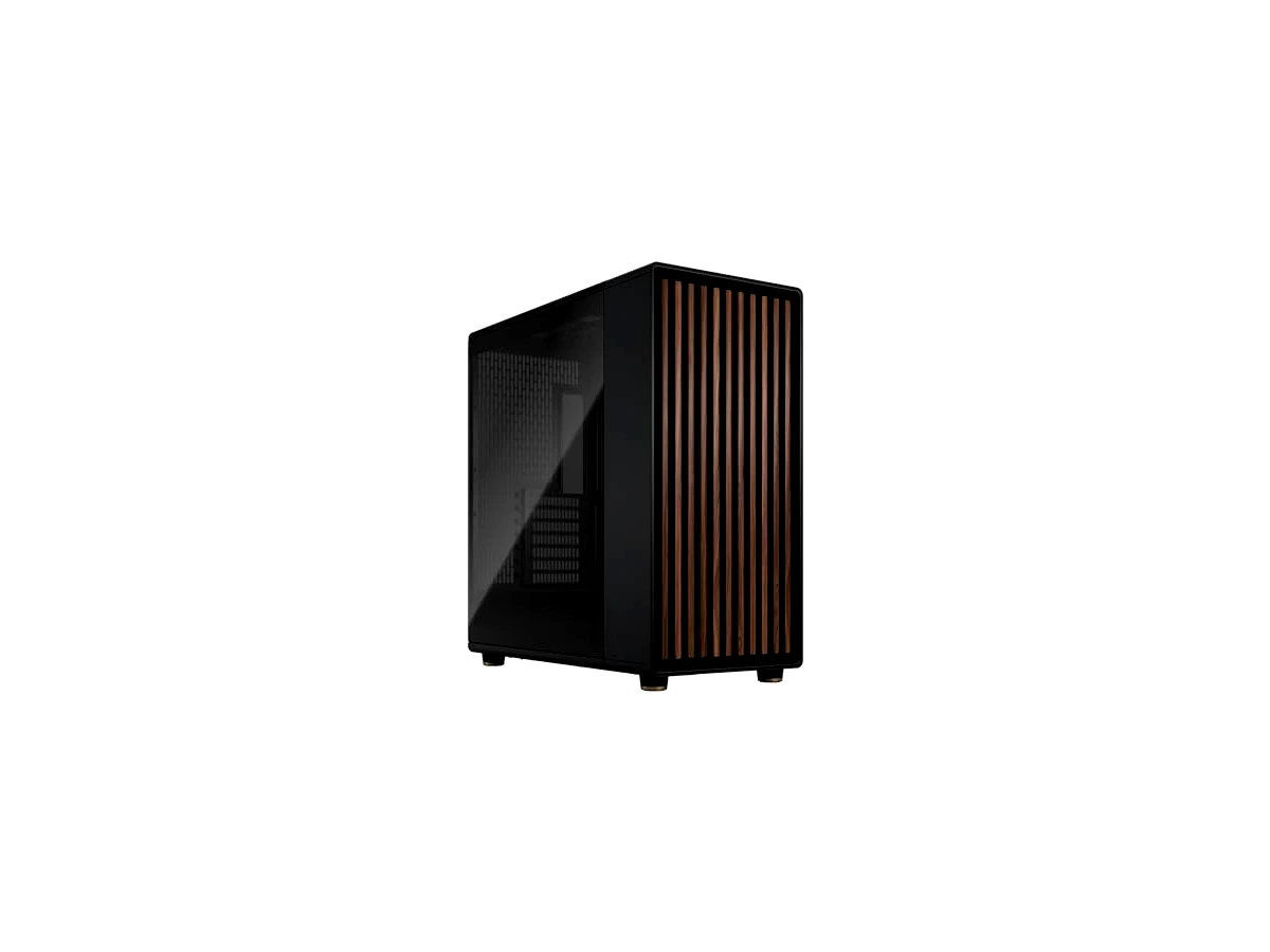 Revisão Fractal Design North XL Charcoal Black TG Dark - Madeira e Metal - full_tower - Vidro temperado preto carvão escuro: A união perfeita entre mobília de luxo e fluxo de ar extremo.