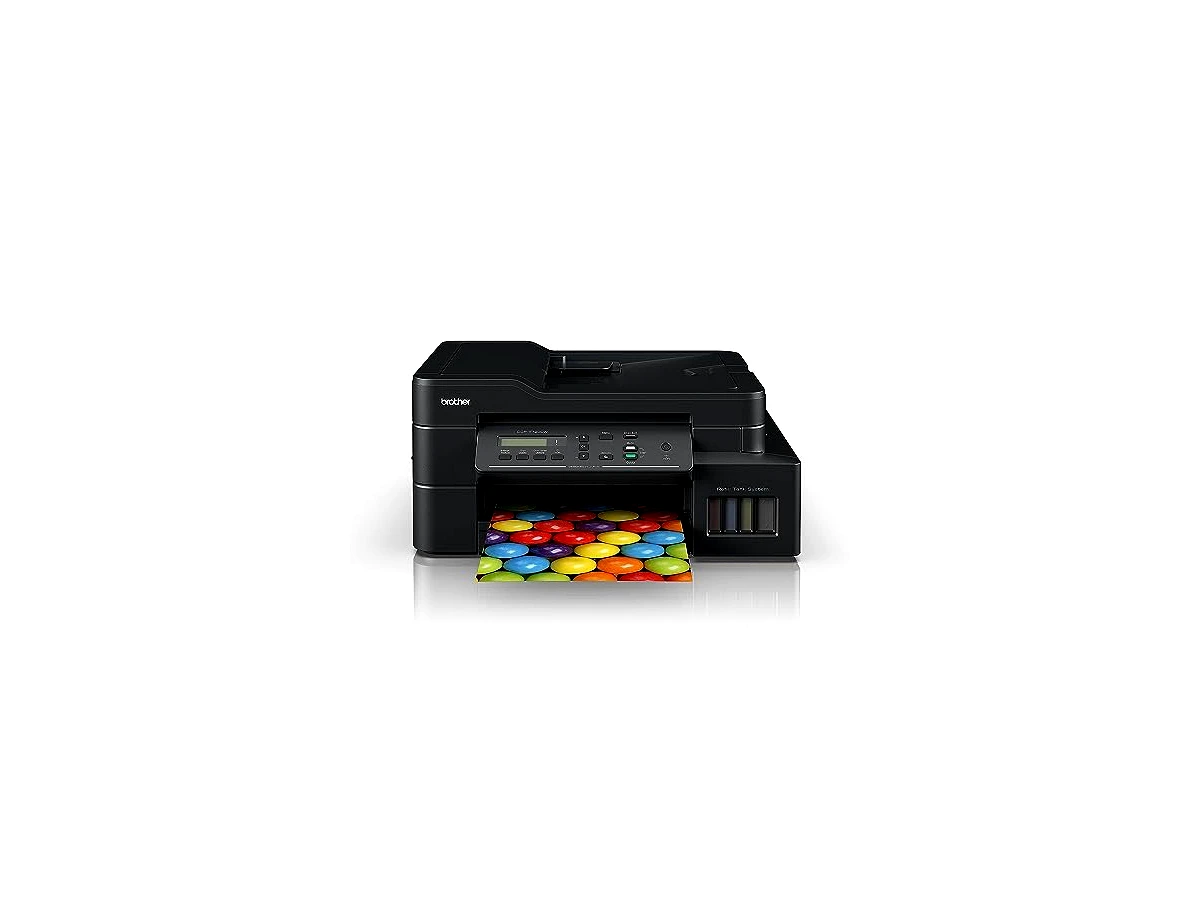 Revisão Brother Impressora de tanque de tinta multifuncional sem fio, DCP-T720DW, recursos duplos automáticos, impressão e digitalização móvel e na nuvem, frascos de tinta de alto rendimento: excelente custo por página, mas exige atenção à voltagem