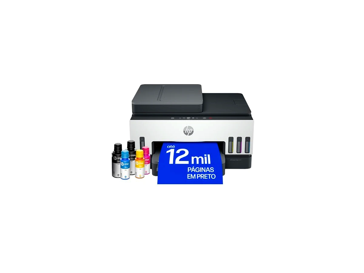 Revisão Impressora Multifuncional HP Smart Tank 794 Tanque de Tinta Colorida Wi-Fi Scanner Duplex, Bluetooth. Funções: Imprimir, Copiar, Digitalizar. Cor: Branco (2G9Q9A): Produtividade robusta com alto custo-benefício por página