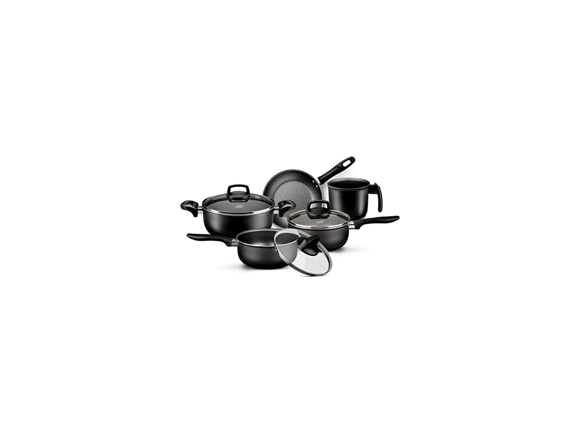 Revisão Jogo de Panelas MTA Supra em Alumínio com Revestimento Antiaderente Superflon e Tampas com Visor de Vidro Grafite 5 Peças: o básico bem-feito para cozinhas pequenas