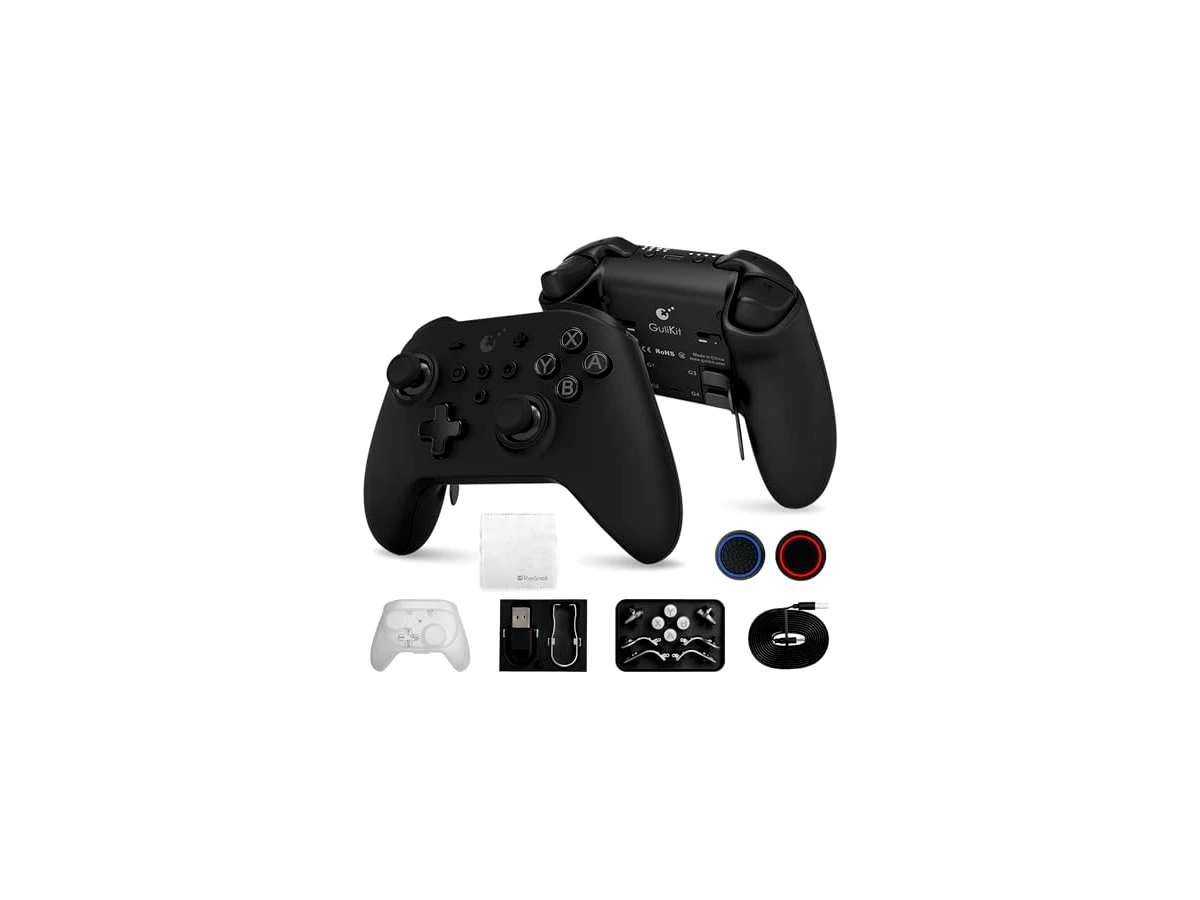 Revisão GuliKit KK3 Max Controlador Bluetooth, Sin Deriva Kingkong 3 Max Controlador Inalámbrico para Switch/PC, Joystick/Disparadores Efecto Hall, Maglev/rotor/vibración HD, Adaptador Hyperlink (Negro): A liberdade de configurar tudo direto no hardware